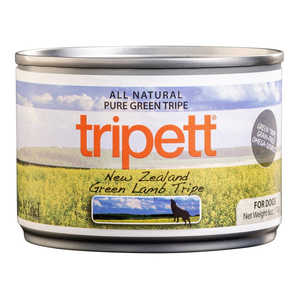 PETKIND Tripett Original Formula Green Lamb Tripe Grain-Free Case of 24 Wet Canned Dog Food 170G