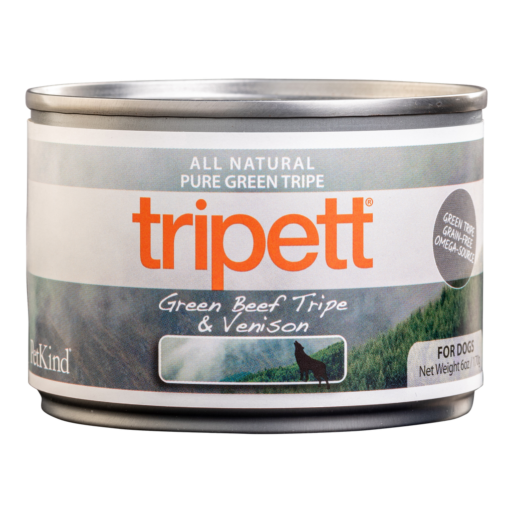 PETKIND Tripett Green Beef Tripe &amp; Venison Grain-Free Case of 12 Wet Canned Dog Food 170g