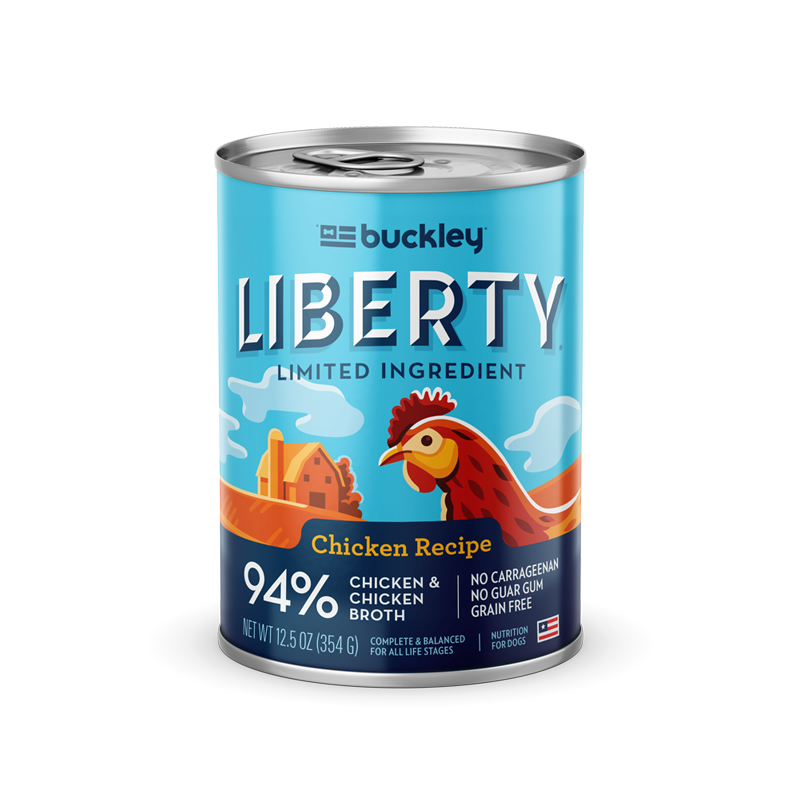 BUCKLEY Liberty Fresh Chicken Recipe Grain-Fee Case of 12 Wet Canned Dog Food 354g