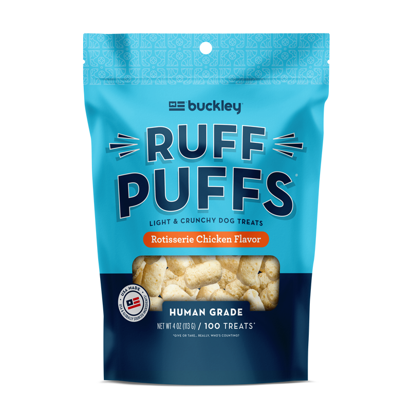 BUCKLEY Ruff Puffs Rotisserie Chicken Flavor Human Grade Dog Treats 113g