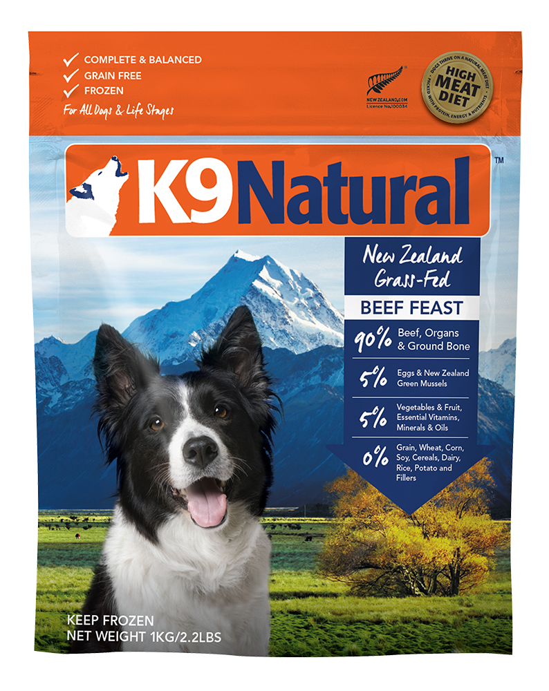 K9 NATURAL Frozen Beef Feast Grain-Free Dry Dog Food 1kg