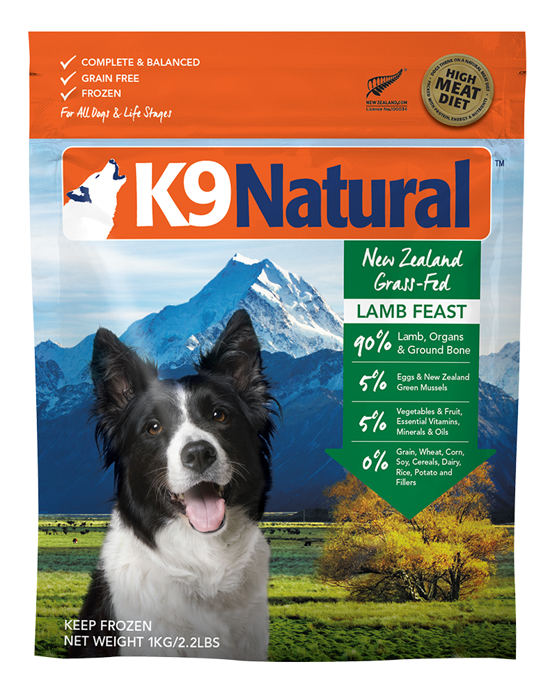 K9 NATURAL Frozen Lamb Feast Grain-Free Dry Dog Food 1kg