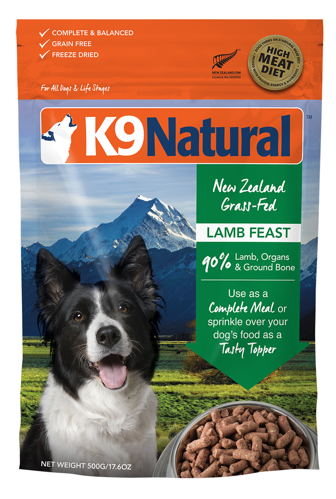 K9 NATURAL Lamb Feast Grain-Free Freeze Dried Dog Food 1.8kg