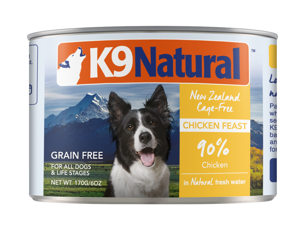 K9 NATURAL Cage-Free Chicken Feast Grain-Free Case of 24 Canned Dog Food 170g