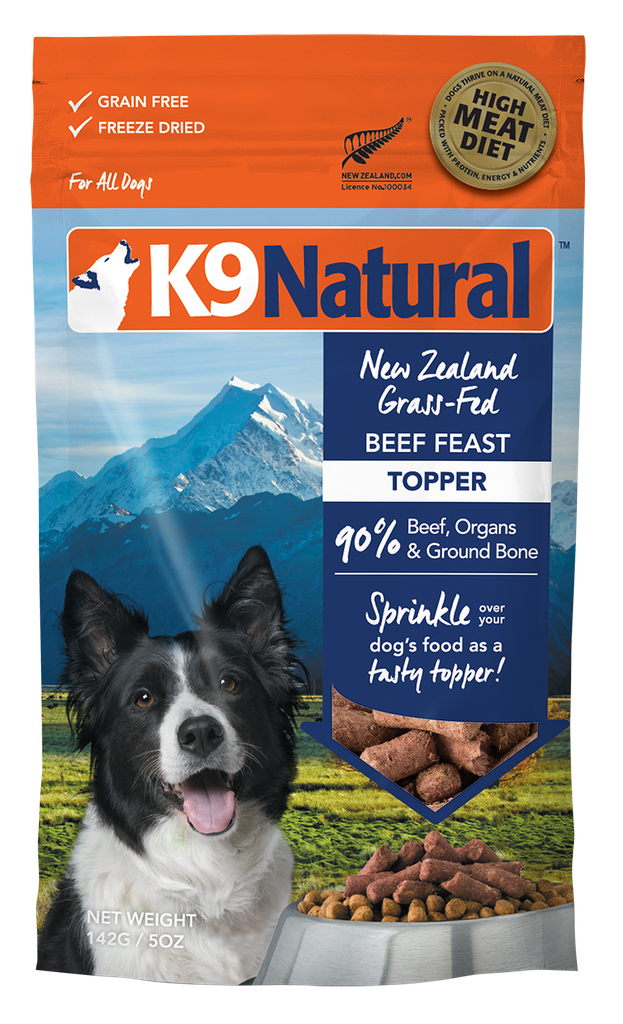 K9 NATURAL Beef Feast Freeze-Dried Dog Food Topper 142g