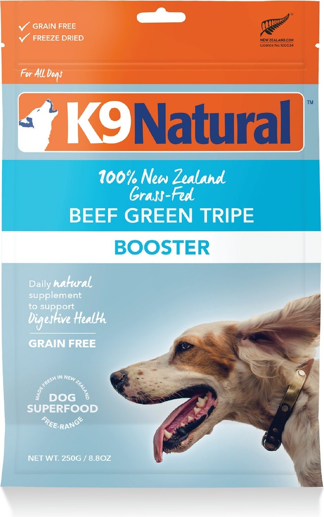 K9 NATURAL Beef Green Tripe Booster Freeze-Dried Dog Food Topper 250g