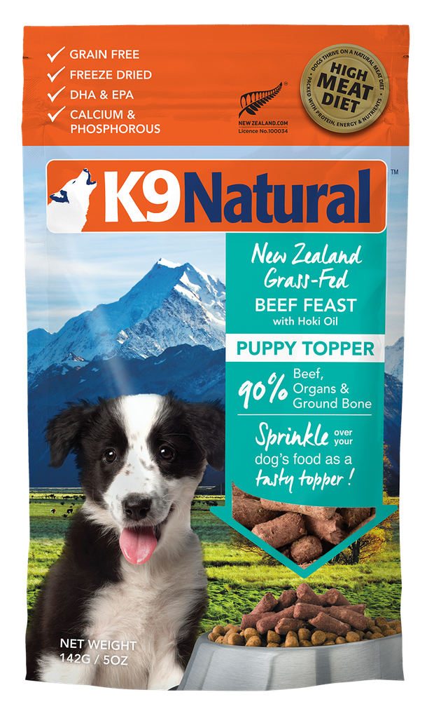 K9 NATURAL Hoki &amp; Beef Grain-Free Freeze-Dried Puppy Dog Food Topper 100g