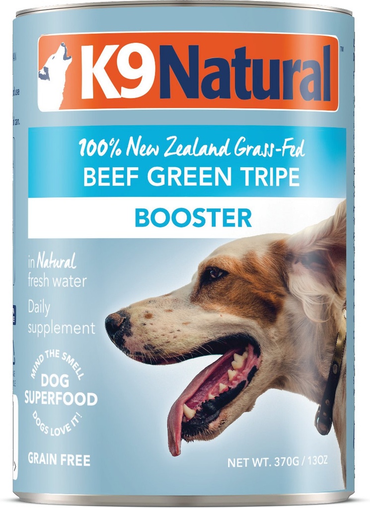 K9 NATURAL Booster Beef Green Tripe Grain-Free Case of 12 Wet Canned Dog Food Supplement 370g