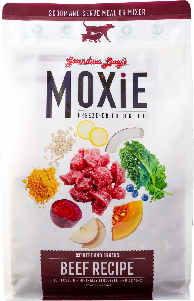 GRANDMA LUCY'S Moxie Beef Recipe Freeze-Dried Dog Food 680g