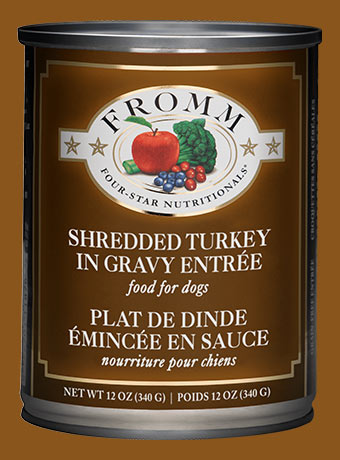 FROMM Four Star Shredded Turkey in Gravy Entree Case of 12 Wet Canned Dog Food 340g