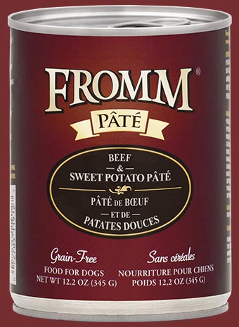 FROMM Grain Free Beef &amp; Sweet Potato Pate Case of 12 Wet Canned Dog Food 354g