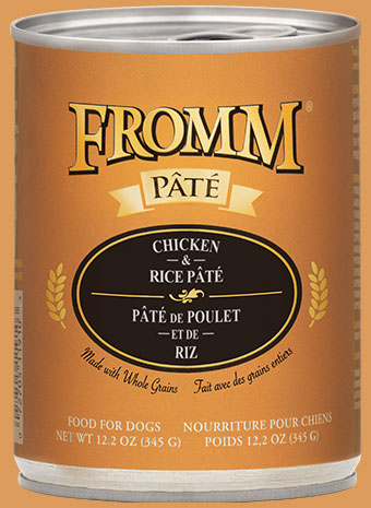 FROMM Chicken &amp; Rice Pate Case of 12 Wet Canned Dog Food 345g