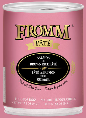 FROMM Whole Grain Salmon &amp; Brown Rice Pate Case of 12 Wet Canned Dog Food 345g