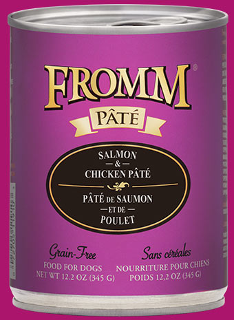 FROMM Gold Grain Free Salmon &amp; Chicken Pate Case of 12 Wet Canned Dog Food 345g