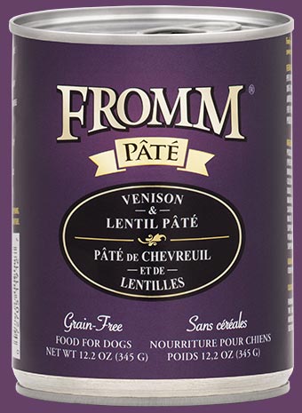 FROMM Grain Free Venison &amp; Lentil Pate Case of 12 Wet Canned Dog Food 345g