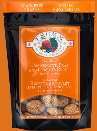 FROMM Four Star Oven Baked Chicken with Carrots &amp; Peas Recipe Dog Treats 226g