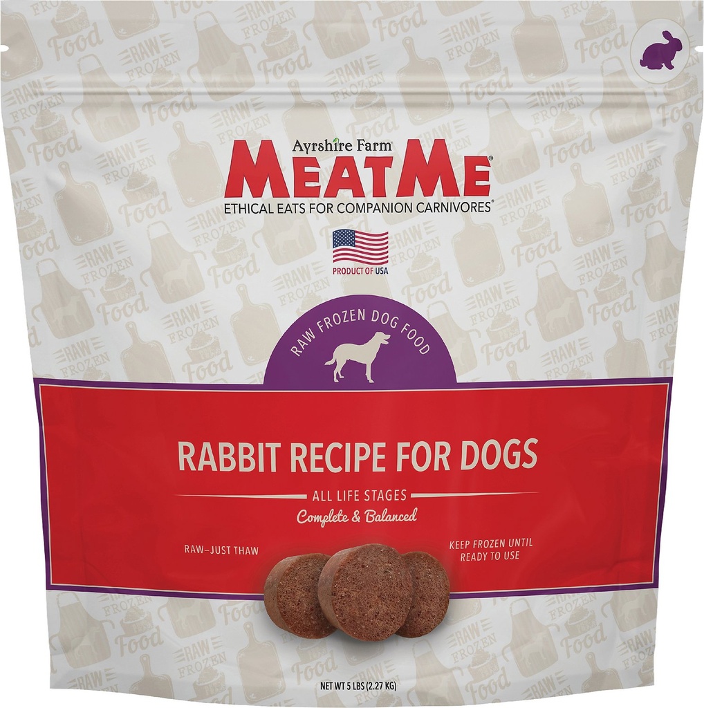 MEATME Rabbit Recipe Frozen Dog Food 2.27kg