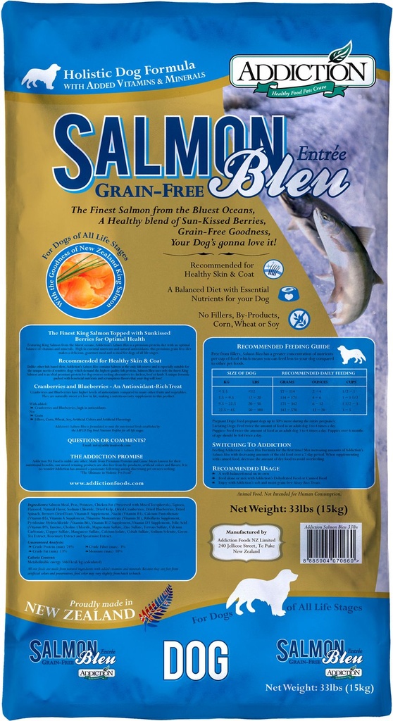 ADDICTION Grain-Free Salmon Bleu Holistic Formula Dry Dog Food 15kg