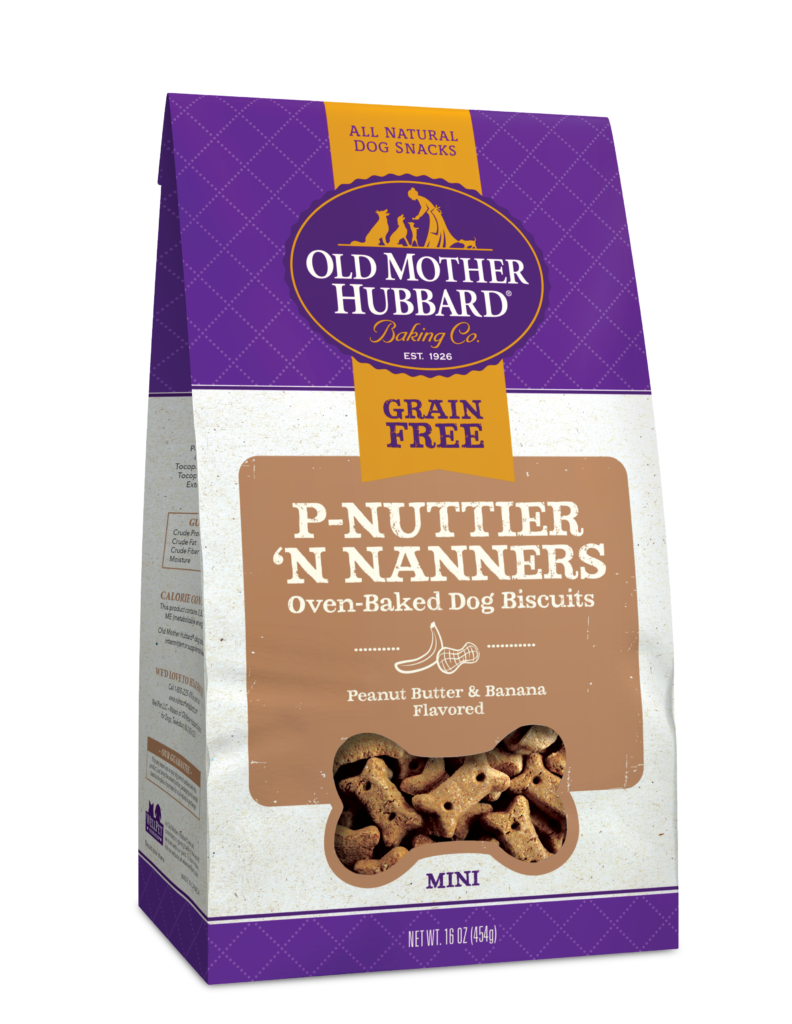 OLD MOTHER HUBBARD Mini P-Nuttier 'N Nanners Grain-Free Biscuits Baked Dog Treats 454g