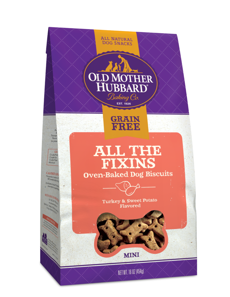 OLD MOTHER HUBBARD Mini All The Fixins Grain-Free Biscuits Baked Dog Treats, 454g