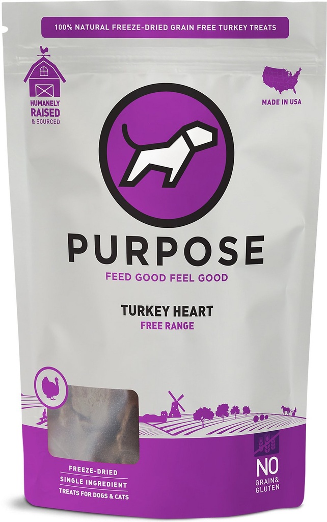 PURPOSE Turkey Hearts Freeze-Dried Dog Treats 85g