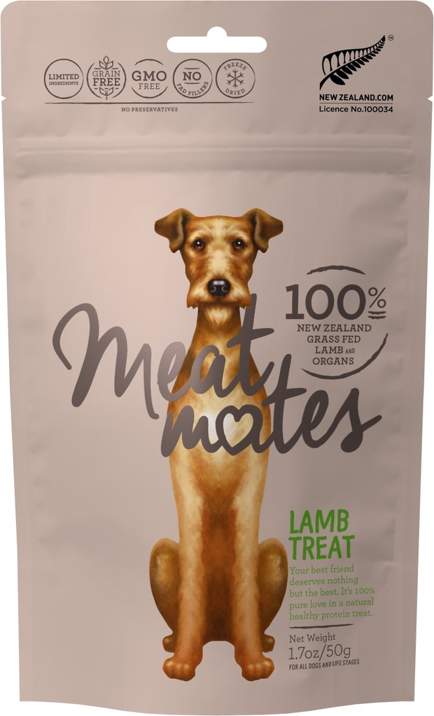 MEAT MATES Lamb Freeze-Dried Raw Dog Treats 50g