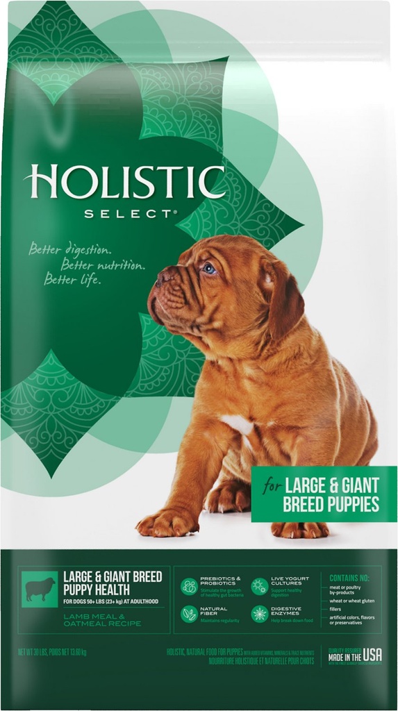 HOLISTIC SELECT Large &amp; Giant Breed Puppy Health Lamb Meal &amp; Oatmeal Recipe Dry Dog Food 13.6kg