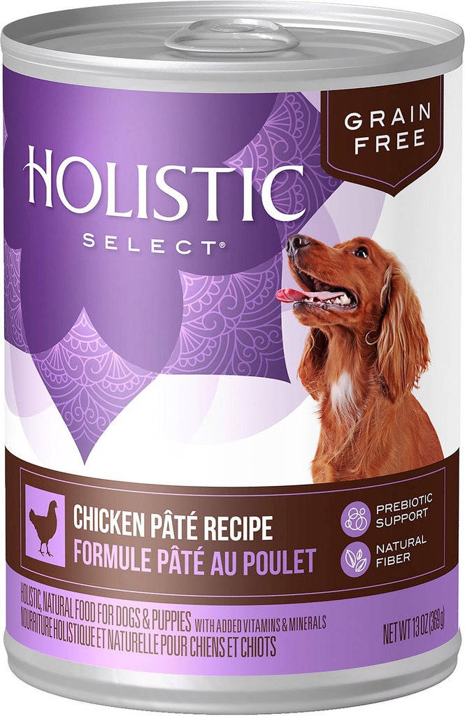 HOLISTIC SELECT Chicken Pate Recipe Grain-Free Case of 12 Wet Canned Dog Food 369g