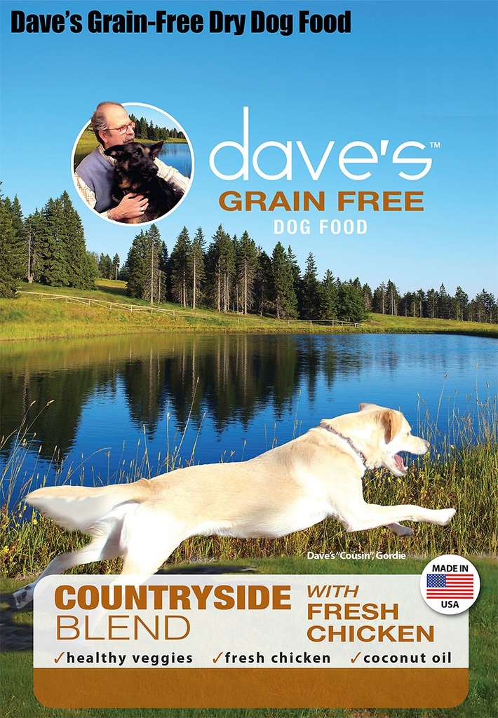 DAVE'S PET FOOD Grain-Free Countryside Blend with Fresh Chicken Dry Dog Food 12.7kg