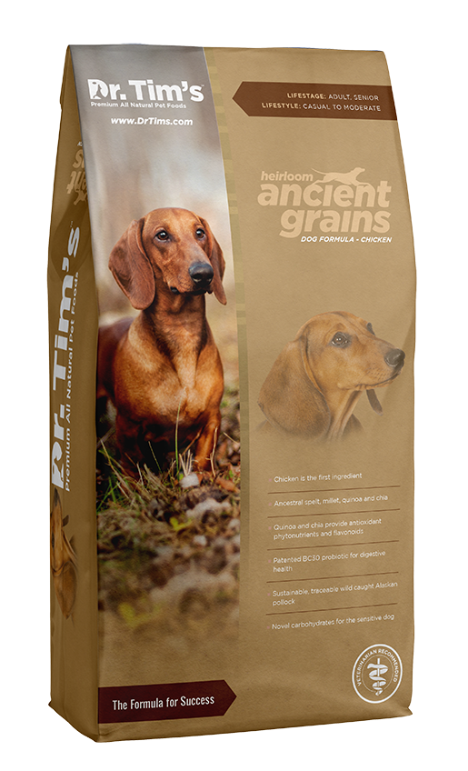 DR TIMS HEIRLOOM ANCIENT GRAINS CHICKEN FORMULAR DRY DOG FOOD 6.8KG