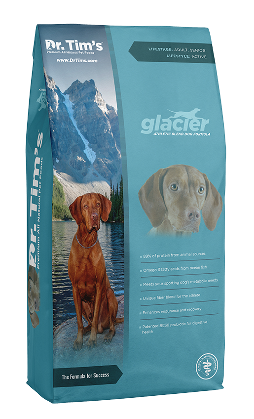 DR TIMS GLACIER BLEND ATHLETIC FORMULA ALL LIFE STAGES DRY DOG FOOD 18.1KG