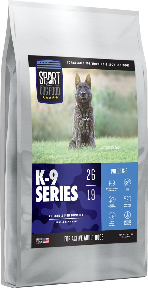 SPORT DOG FOOD K-9 Series Police K-9 Chicken &amp; Fish Formula Dry Dog Food 18.1kg