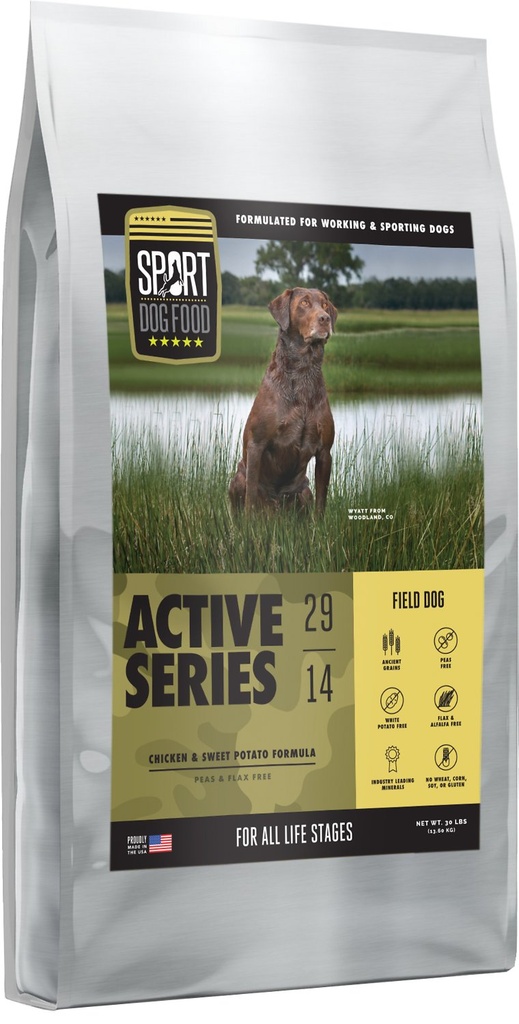 SPORT DOG FOOD Active Series Field Dog Chicken &amp; Sweet Potato Formula Flax-Free Dry Dog Food 13.6kg