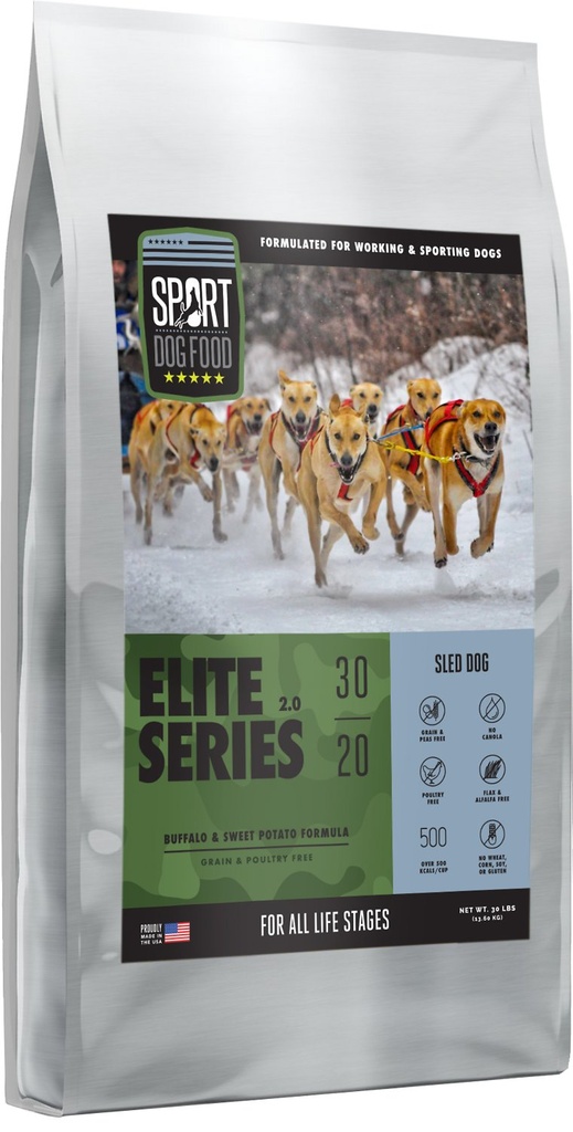 SPORT DOG FOOD Elite Series Sled Dog Grain-Free Buffalo &amp; Sweet Potato Formula Dry Dog Food 13.6kg