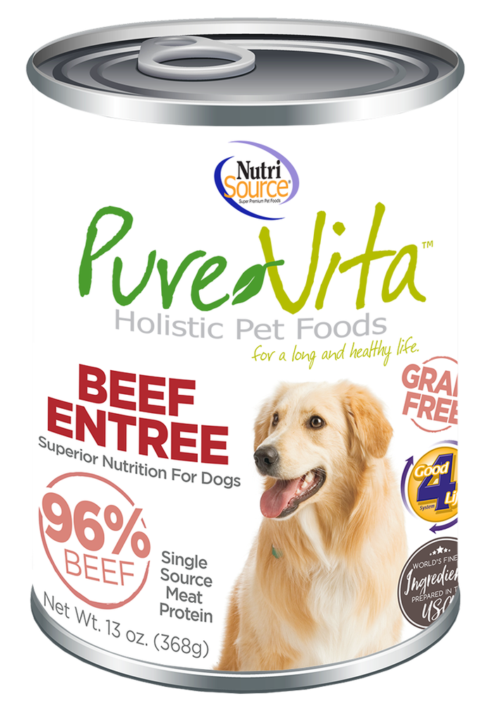 NUTRI SOURCE PureVita Beef Entrée Grain-Free Limited Ingredient Wet Dog Food 368g