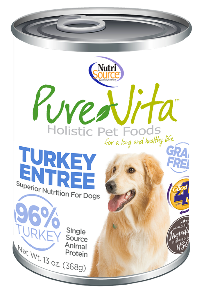 NUTRI SOURCE PureVita Turkey Entrée Grain-Free Limited Ingredient Wet Dog Food 368g