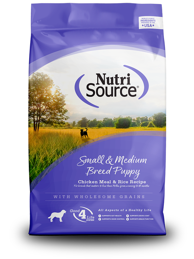 NUTRI SOURCE Small &amp; Medium Breed Puppy Wholesome Grains Dry Dog Food 13.6kg