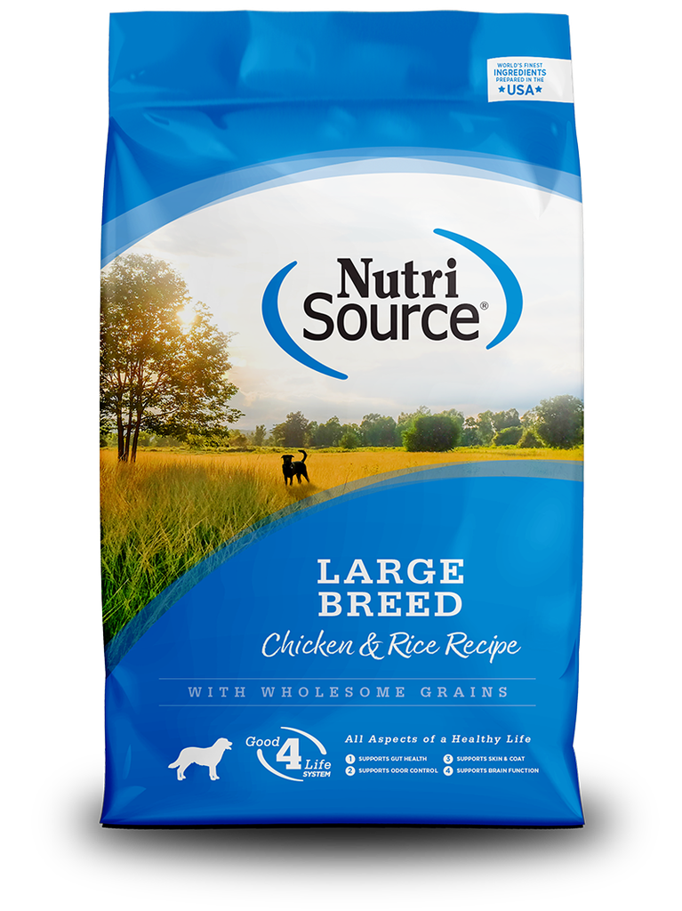 NUTRI SOURCE Large Breed Chicken &amp; Rice Recipe Wholesome Grains Dry Dog Food 13.6kg