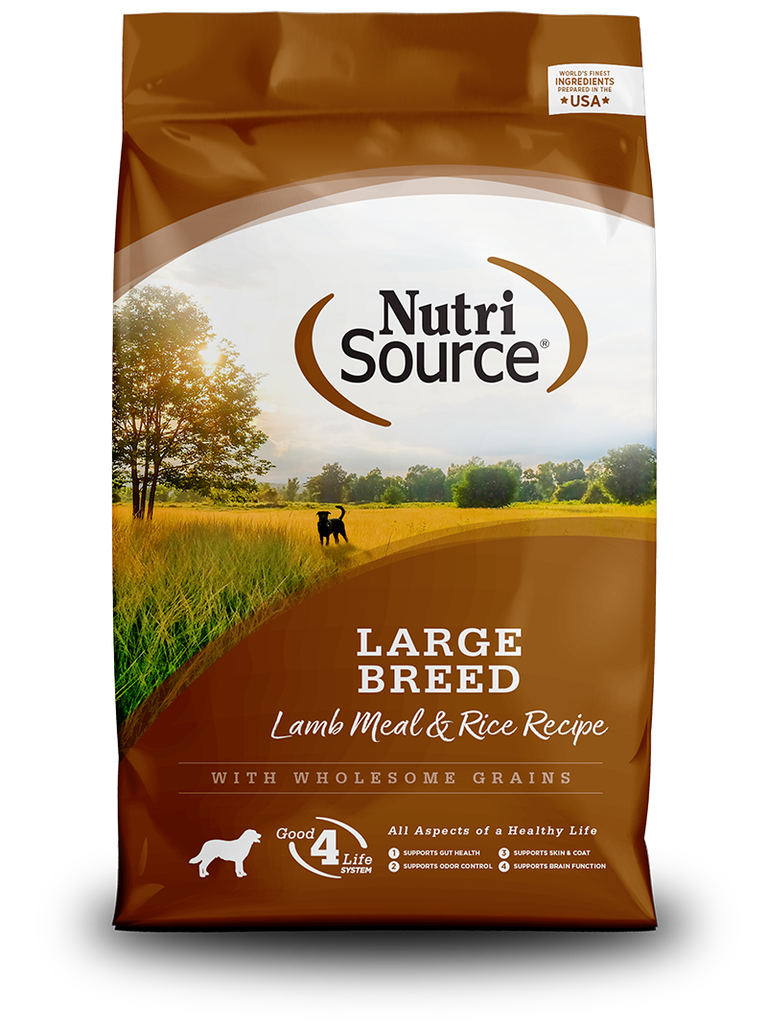 NUTRI SOURCE Large Breed Lamb Meal &amp; Rice Recipe With Wholesome Grains Dry Dog Food 13.6kg