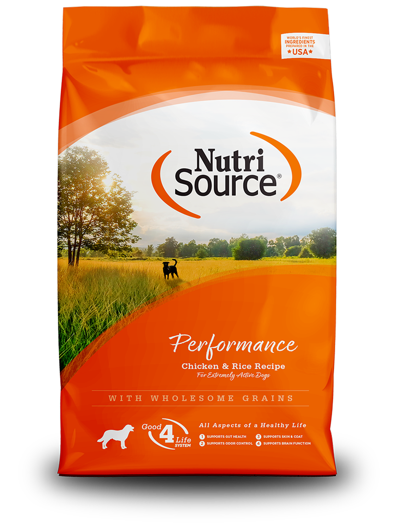 NUTRI SOURCE Performance Recipe Wholesome Grains For Active Dogs Dry Dog Food 18.1kg