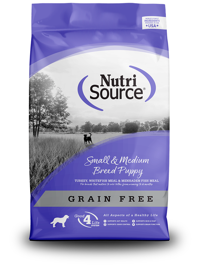 NUTRI SOURCE Small &amp; Medium Breed Puppy Grain Free Puppy Dry Dog Food 13.6kg