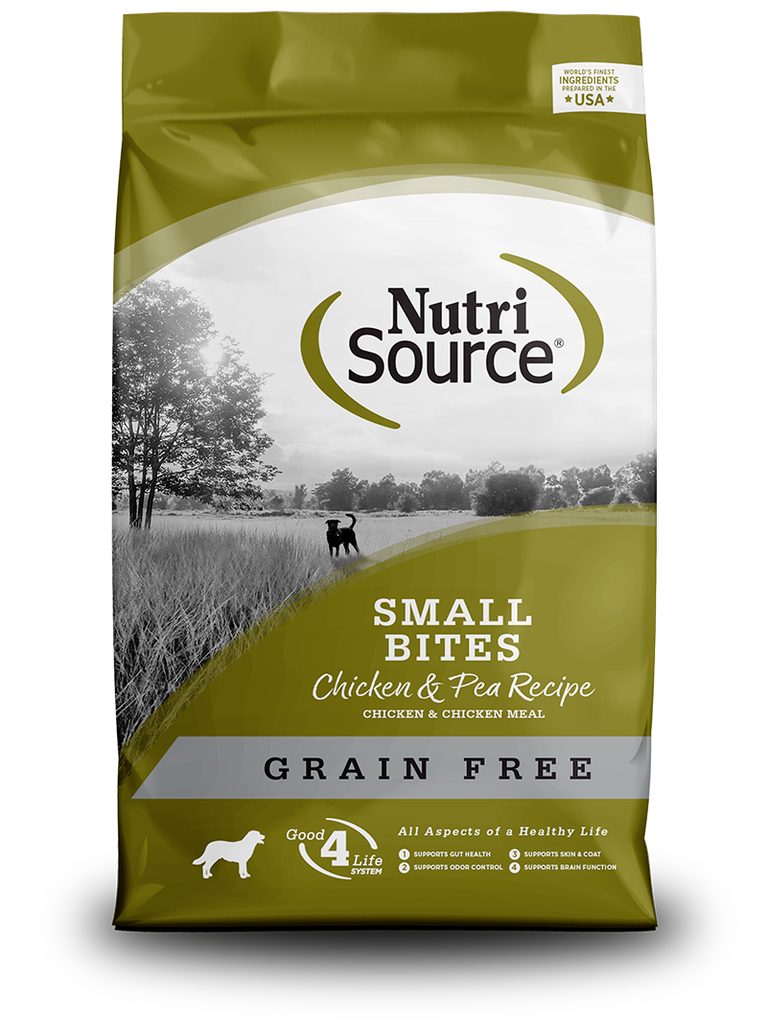 NUTRI SOURCE Small Bites Chicken &amp; Pea Recipe Grain Free Puppy Dry Dog Food 6.8kg