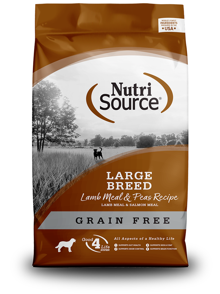 NUTRI SOURCE Large Breed Lamb Meal &amp; Peas Recipe Grain Free Puppy Dry Dog Food 13.6kg