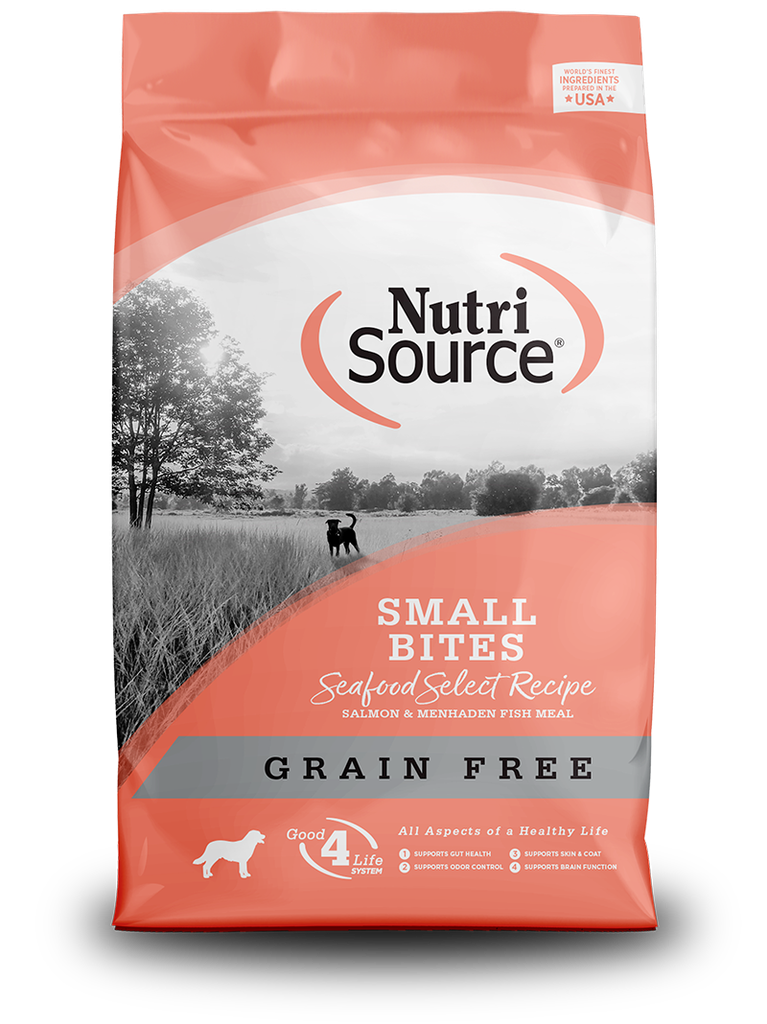 NUTRI SOURCE Small Bites Seafood Select Recipe Grain Free Dry Dog Food 6.8kg