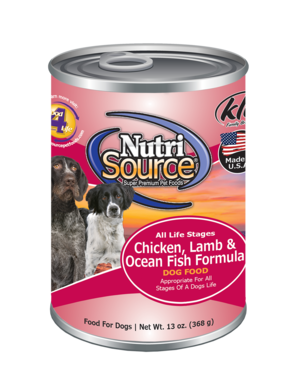 NUTRI SOURCE Chicken, Lamb &amp; Ocean Fish Formula Healthy Wet Dog Food 368g