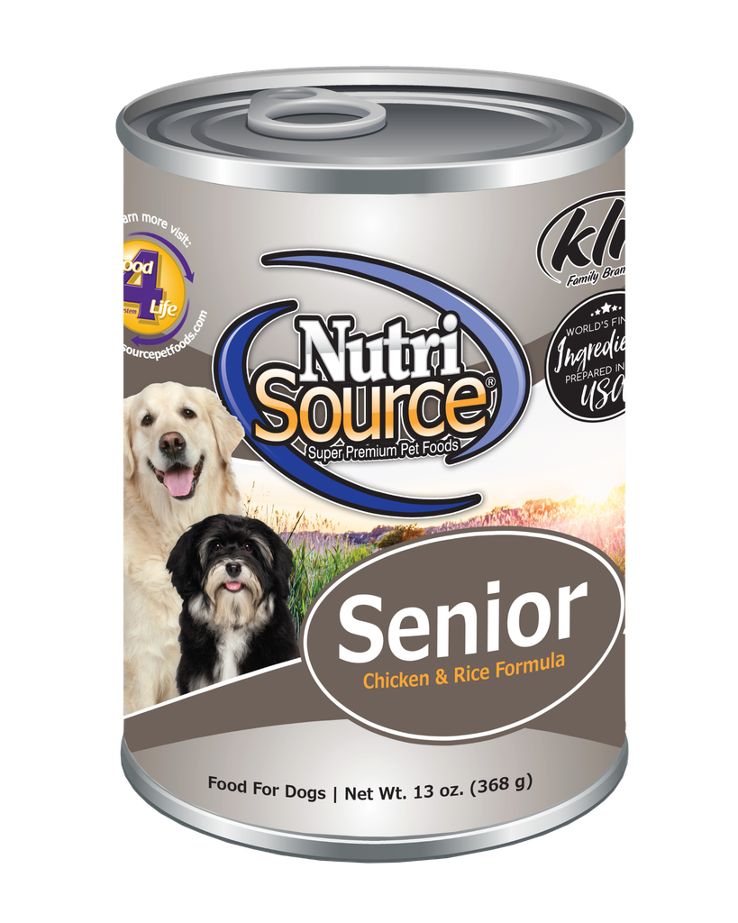 NUTRI SOURCE Senior Formula Healthy Case of 12 Wet Dog Food 368g