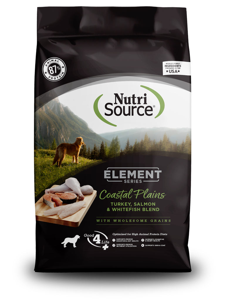 NUTRI SOURCE Element Series Coastal Plains Recipe Turkey, Salmon, &amp; Whitefish High Animal Protein Healthy Dry Dog Food 10.88kg