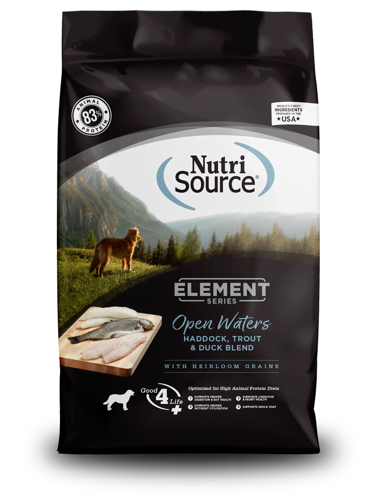 NUTRI SOURCE Element Series Open Waters Recipe With Haddock, Trout, &amp; Duck High Animal Protein Healthy Dry Dog Food 10.88kg