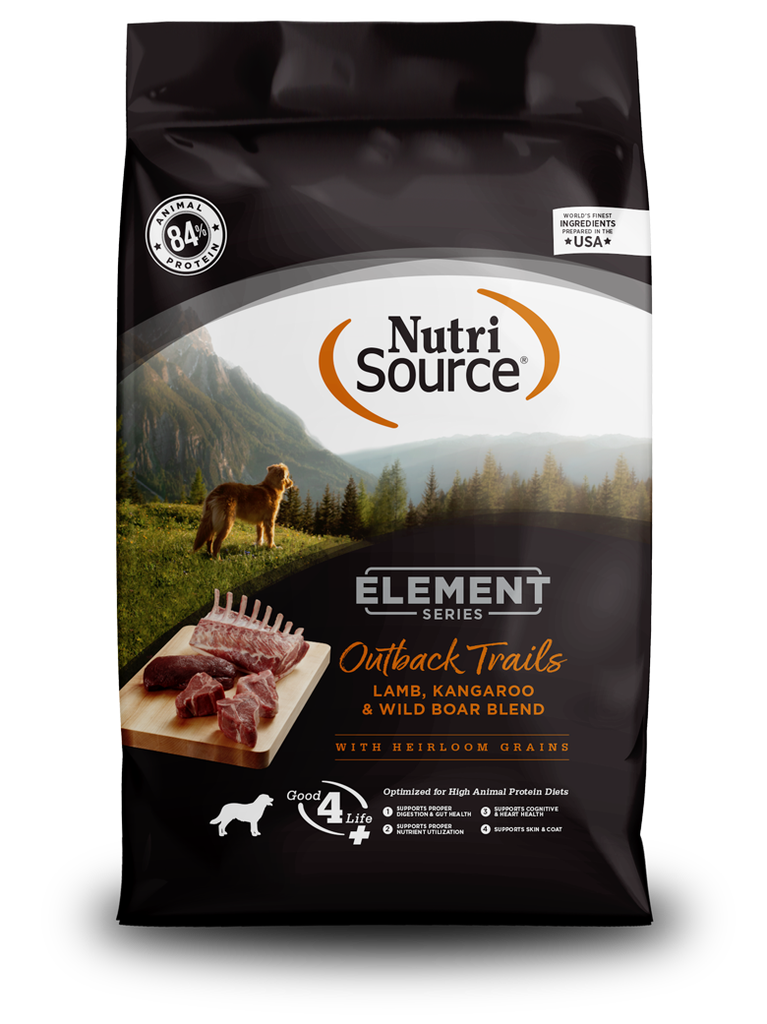 NUTRI SOURCE Element Series Outback Trails Recipe With Lamb, Kangaroo, &amp; Wild Boar High Animal Protein Healthy Dry Dog Food 10.88kg