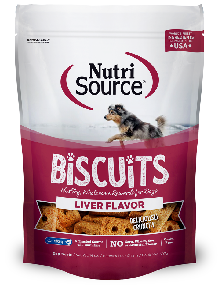 NUTRI SOURCE Biscuits Liver Flavor Healthy Grain Free Dog Treats 397g